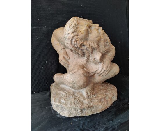 Meraviglioso antico basamento d'acquasantiera d'altare in marmo nembro tabaccon - H 39 cm - Venezia