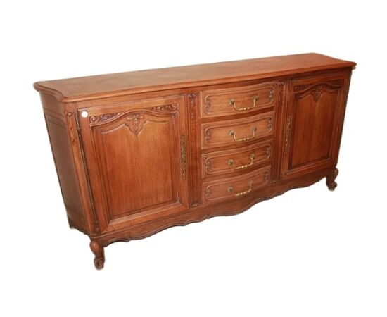 French 2-door sideboard with drawers from the late 1800s, Provençal style, in oak wood