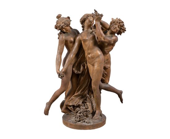 Terracotta sculpture - Bacchanal. Follower of Claude Michel, known as Clodion (1738 - 1814), 19th century.