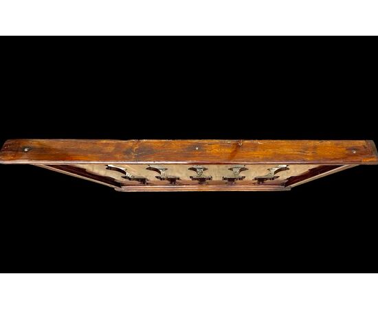 Solid wood balustrade railing.