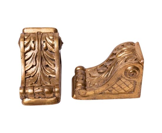 Pair of golden shelf brackets - O/6183 -