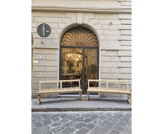 Pair of wooden benches