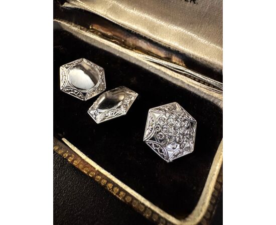 White gold cufflinks from the early 1900s