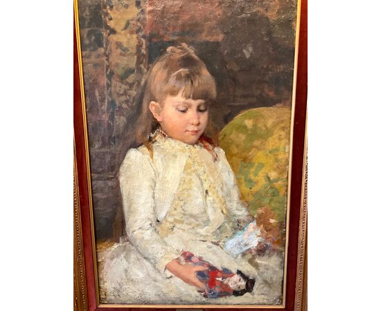 Carlo Cressini. Girl with dolls.