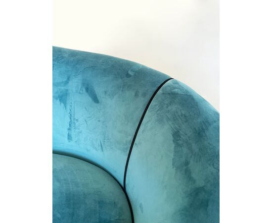 Curved velvet sofa - 1950