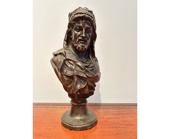 Bronze bust of an oriental man