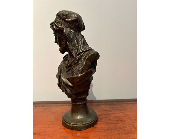 Bronze bust of an oriental man
