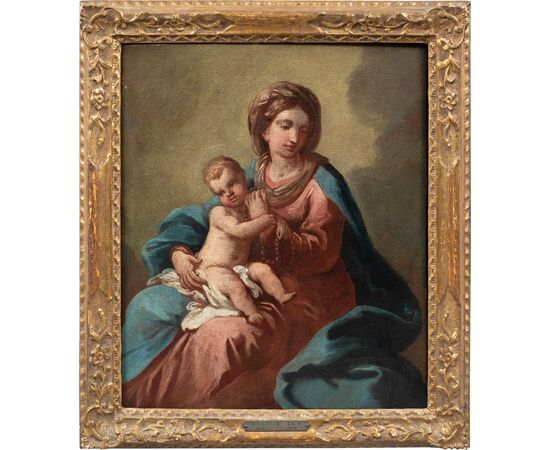 Pittore veneziano (XVIII sec.) - Madonna con Bambino.