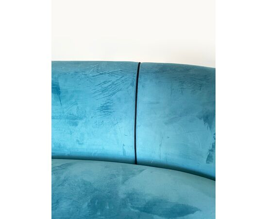 Curved velvet sofa - 1950