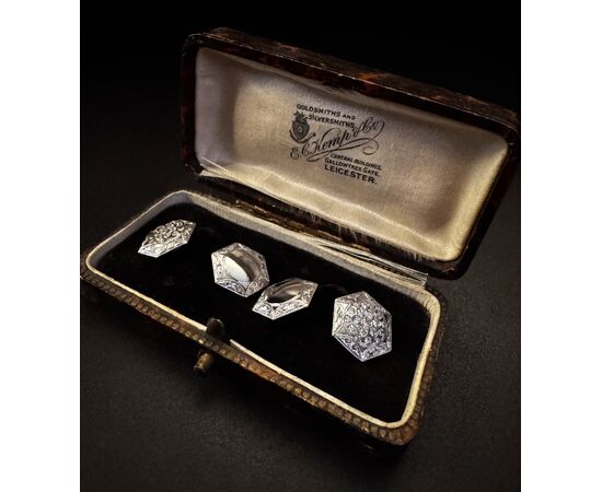 White gold cufflinks from the early 1900s