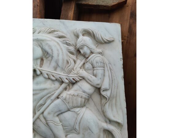 Coppia di Pale d'altare - San Giorgio e San Michele in Marmo di Carrara - 55 x 81 cm - Venezia