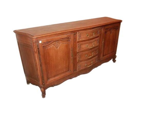 French 2-door sideboard with drawers from the late 1800s, Provençal style, in oak wood