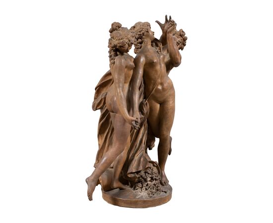 Terracotta sculpture - Bacchanal. Follower of Claude Michel, known as Clodion (1738 - 1814), 19th century.