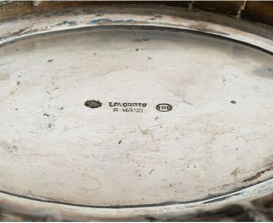Antique embossed silver bowl/centerpiece from the 20th century.