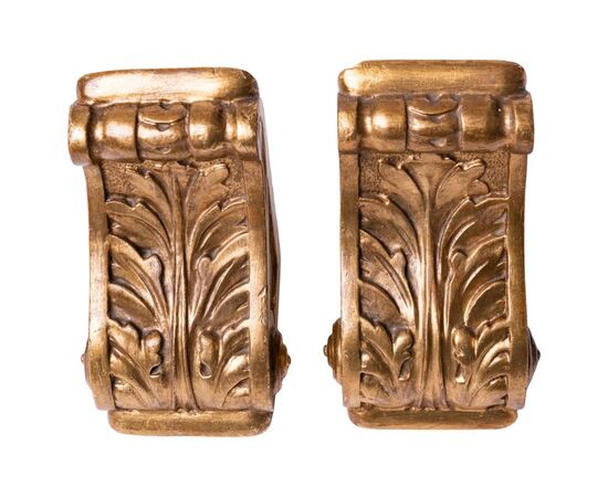 Pair of golden shelf brackets - O/6183 -
