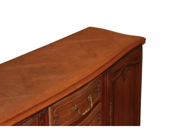 French 2-door sideboard with drawers from the late 1800s, Provençal style, in oak wood