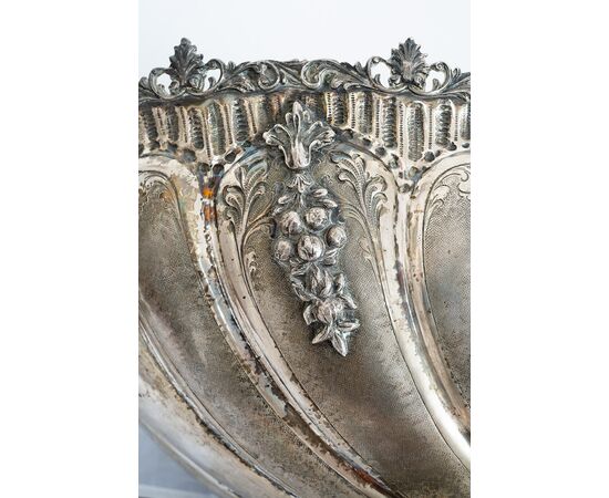 Antique embossed silver bowl/centerpiece from the 20th century.