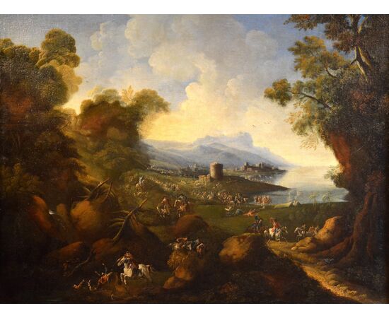 Coastal landscape, attributed to Pandolfo Reschi called Monsù Pandolfo (Gdansk 1643 - Florence 1699)