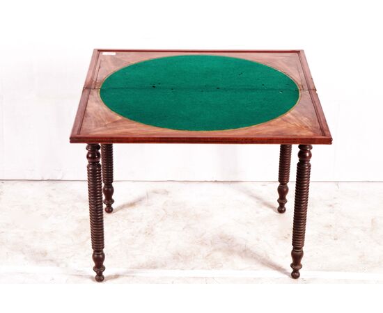 French Charles X style mahogany game table from the 1800s