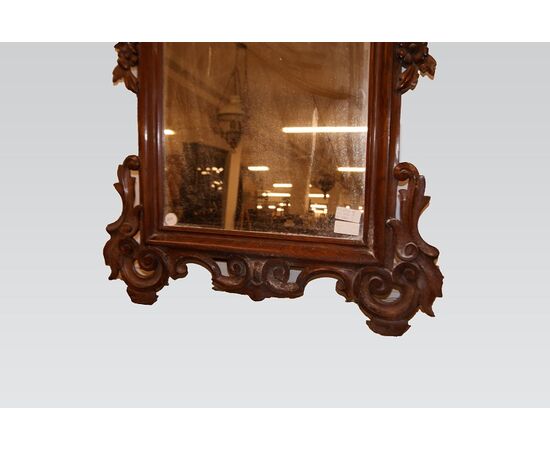 Louis Philippe style mahogany mirror, richly carved