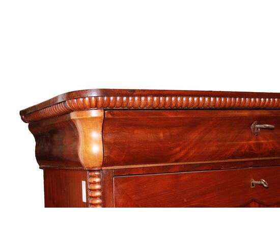 Secretaire Nord Europa Stile Biedermeier della seconda metà del 1800 in legno di mogano