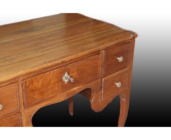 Antique French Transition style walnut writing desk from the late 1700s, early 1800s