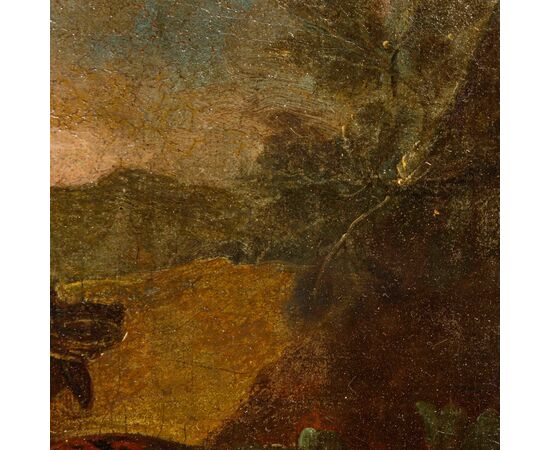 Scuola emiliana, XVIII secolo, Coppia di nature vive con volatili