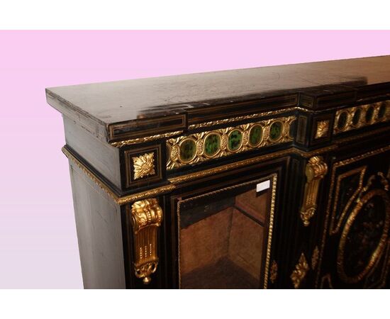 Stupendo Servante Boulle del 1800 con bronzi e pietre dure semipreziose