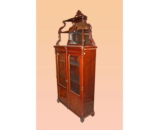 Biedermeier style display cabinet with mirrored back, Northern Europe, 1800s