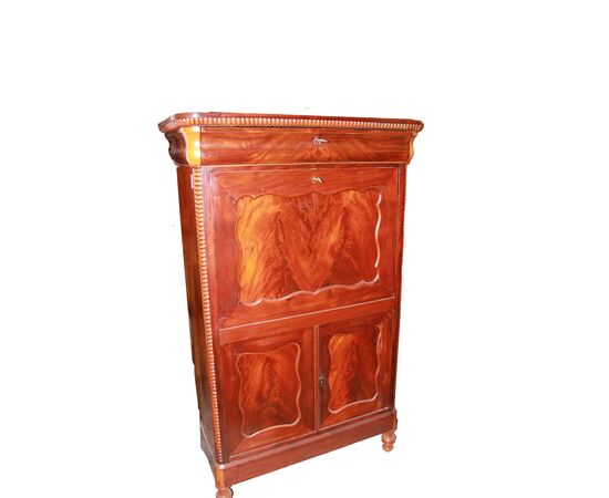 Secretaire Nord Europa Stile Biedermeier della seconda metà del 1800 in legno di mogano