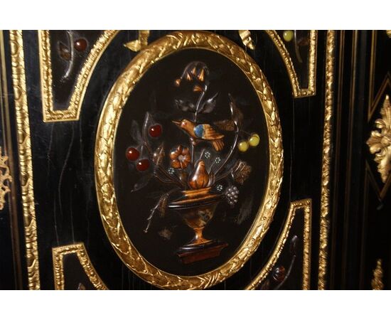 Stupendo Servante Boulle del 1800 con bronzi e pietre dure semipreziose