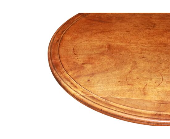 Tavolino a Vela Circolare Francese in Legno di noce seconda metà 1800