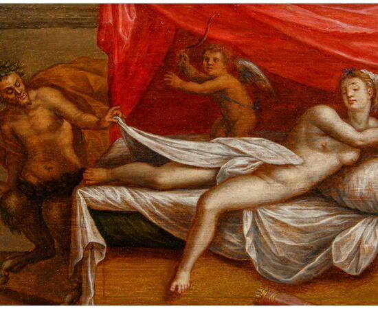 Workshop of Lambert Sustris (1515-1520 –1584 approx.), Venus and Cupid Spied on by a Satyr