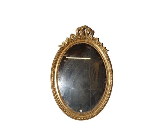 Antique Louis XVI oval mirror from the 1800s