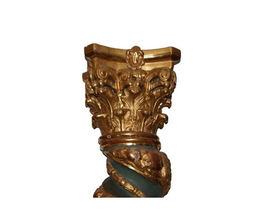 Pair of large Italian Baroque columns from the 17th century