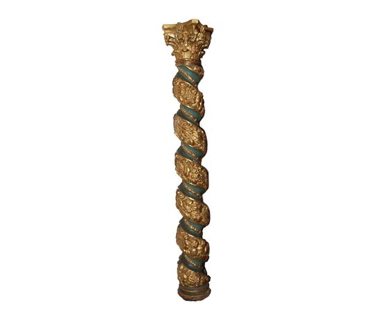 Pair of large Italian Baroque columns from the 17th century