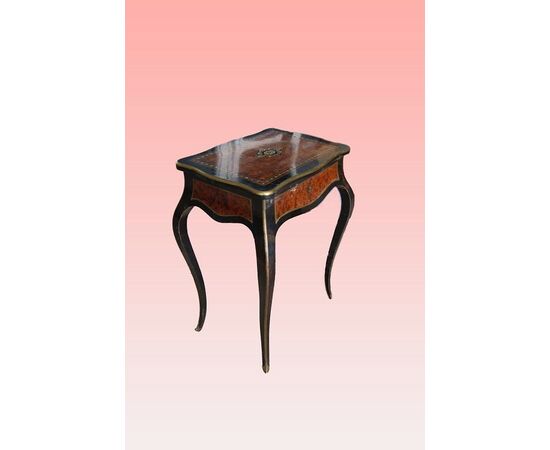 Louis XV style 1800s ebony and maple briar toilet table
