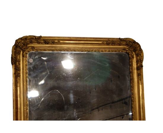 Large French mirror from the 1800s, gilded with gold leaf
