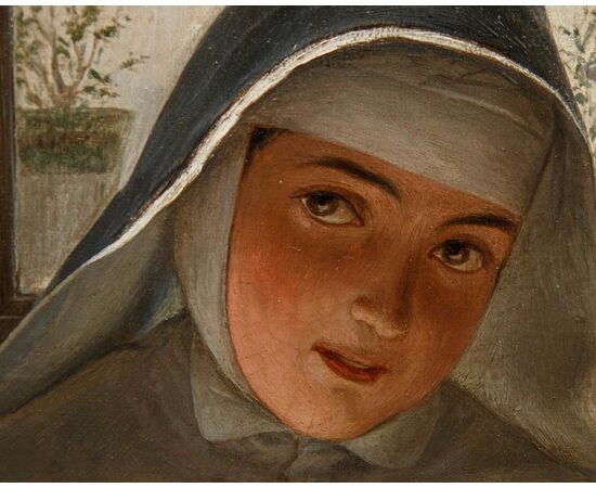 Ferdinando Brambilla (Milan, 1838-1921), Reading Nun