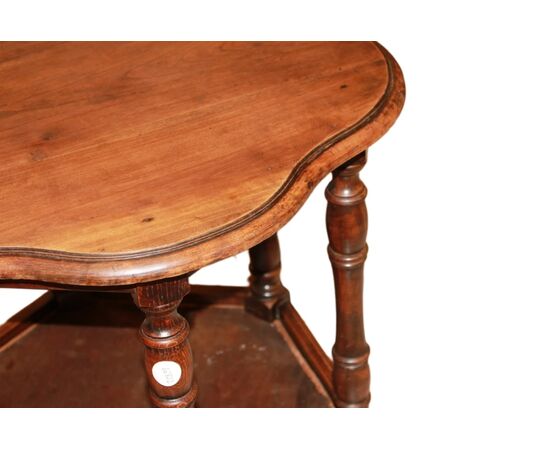 Tavolino francese a Petalo del 1800 In Legno di Noce