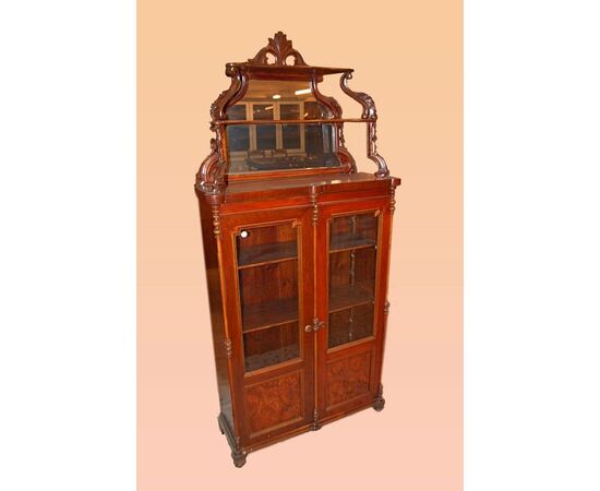 Biedermeier style display cabinet with mirrored back, Northern Europe, 1800s