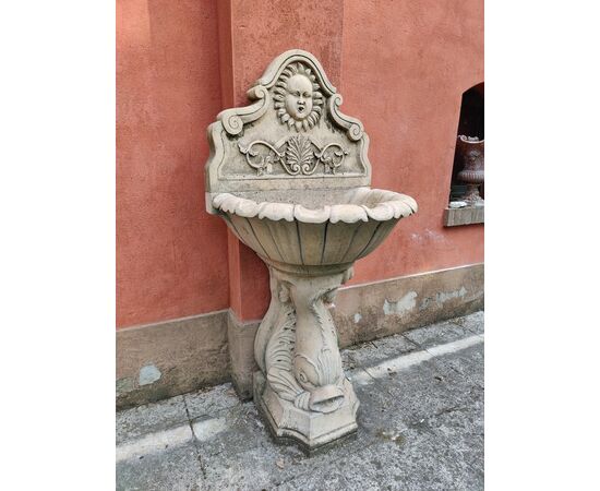 Prestigiosa fontana in marmo nembro - H 170 cm - Venezia