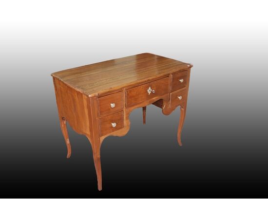 Antique French Transition style walnut writing desk from the late 1700s, early 1800s