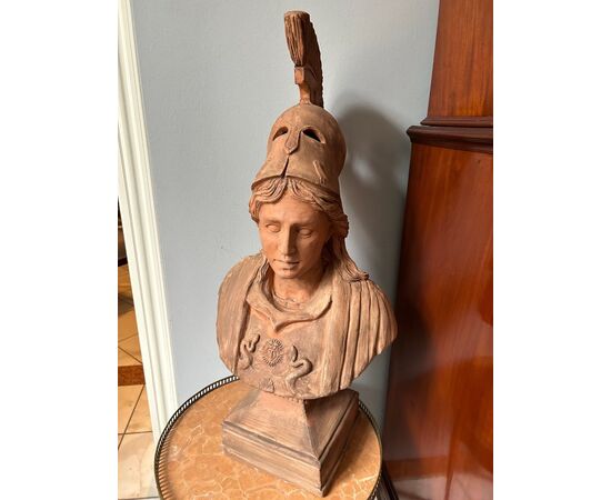 Terracotta bust depicting "ATHENA"