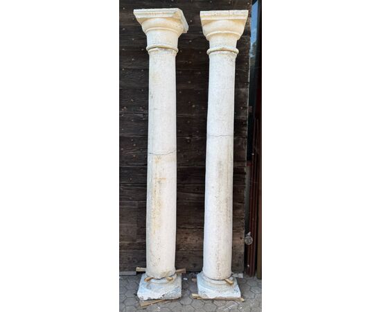 DARS683 - Pair of Botticino columns, dimensions 34 x 34 x H 220 cm