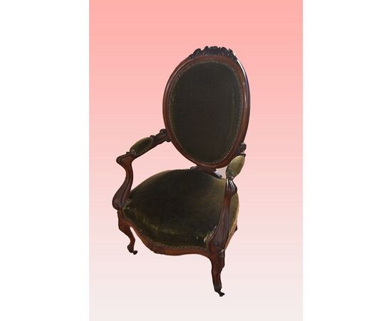 Pair of mid-1800s French Louis Philippe armchairs in rosewood