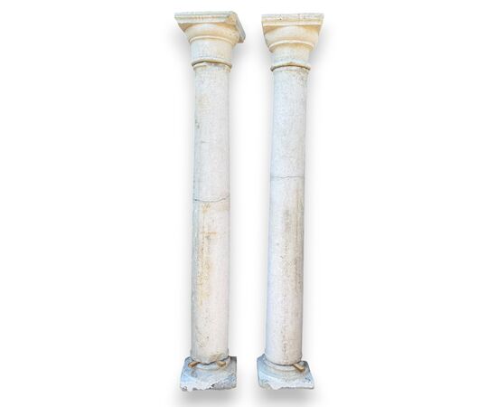 DARS683 - Pair of Botticino columns, dimensions 34 x 34 x H 220 cm