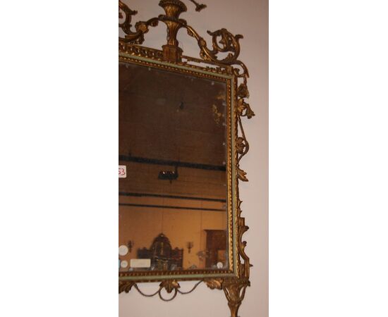 Italian Louis XVI mirror from the 1800s, lacquered and gilded