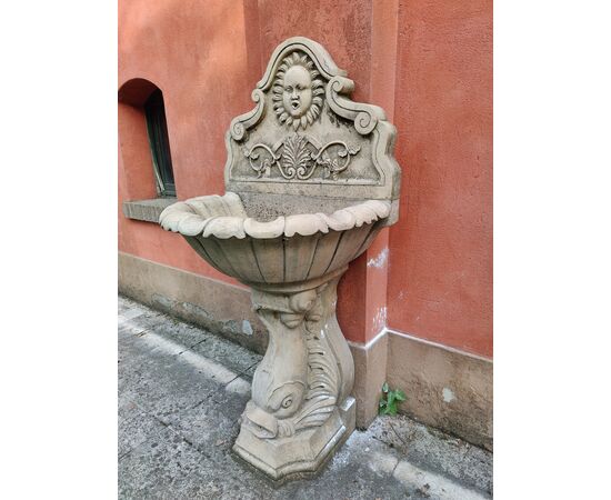 Prestigiosa fontana in marmo nembro - H 170 cm - Venezia