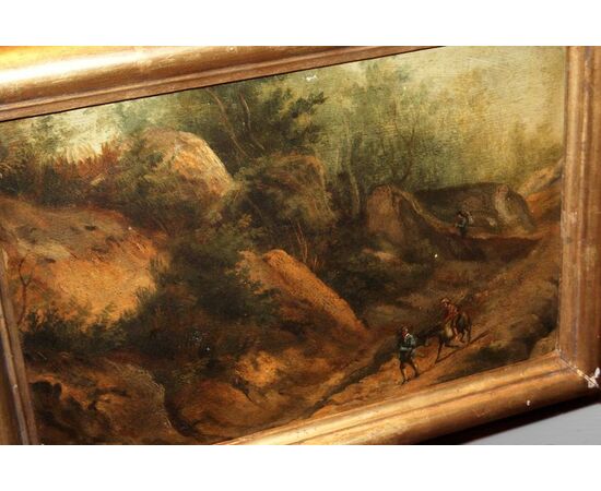 18th-century oil on canvas depicting a landscape with figures